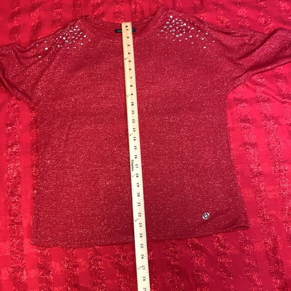 Adrienne Vittadini, Embelished Spring Time Sweater in Red, Women's L - Picture 8 of 8
